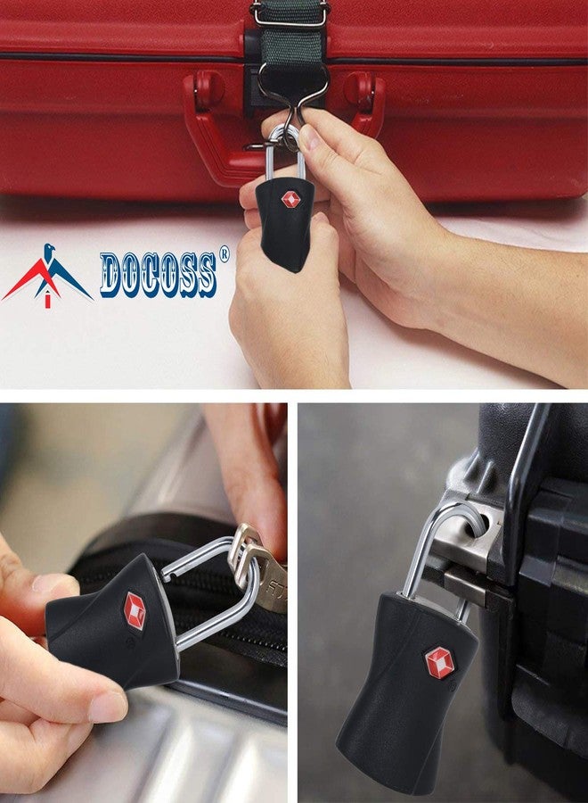 DOCOSS Metal Lock TSA Approved with Keys International Lock for Bag Luggage Travelling Locks Padlock, Metallic (Black) - Pack of 2 - Image 4